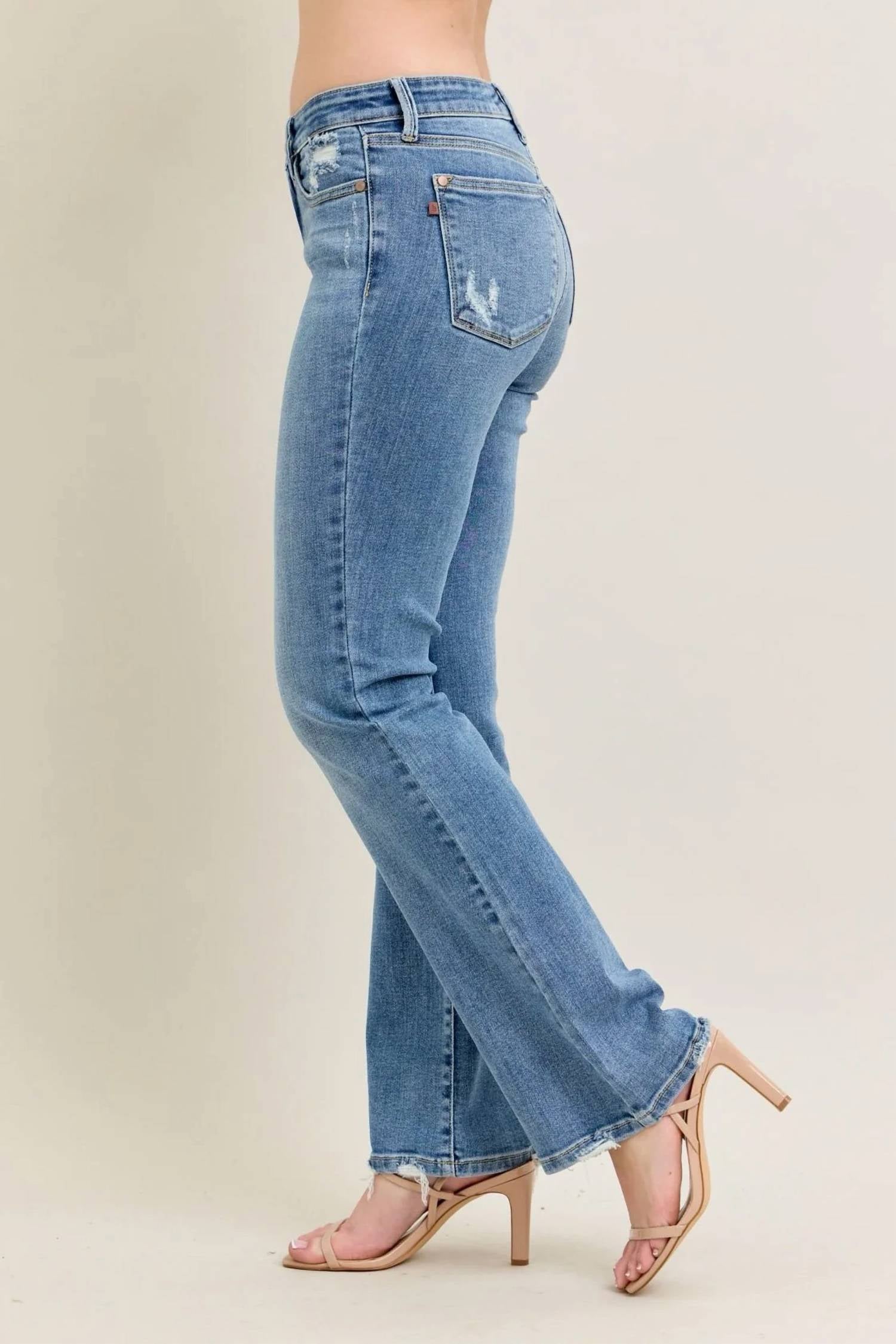 Judy Blue - Bootcut With Destroy Hem Jeans