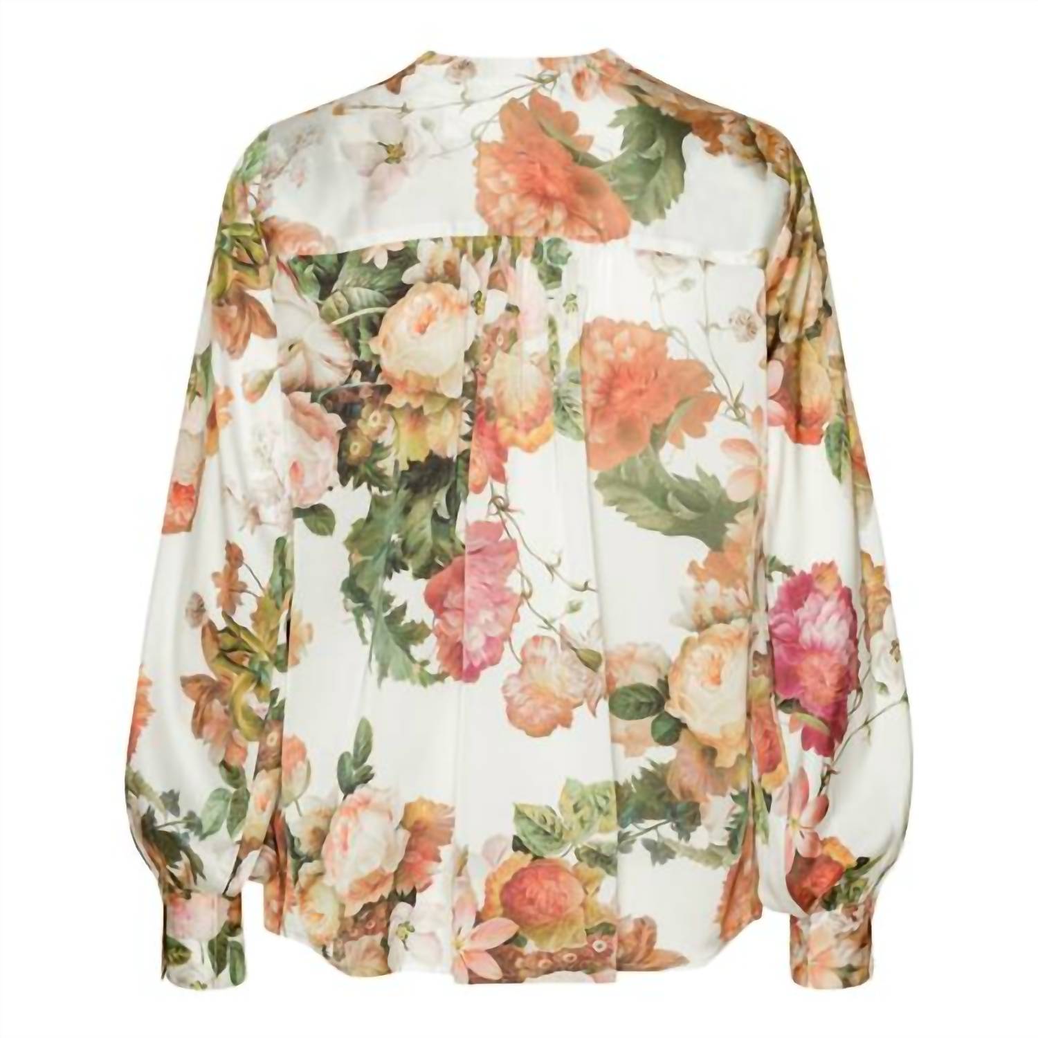 Karmamia Women's Amelia Shirt in summer blossom - women's blouse - detail view