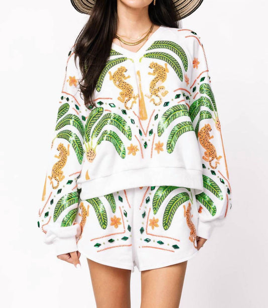 Queen Of Sparkles - Palm Tree & Jaguar Short
