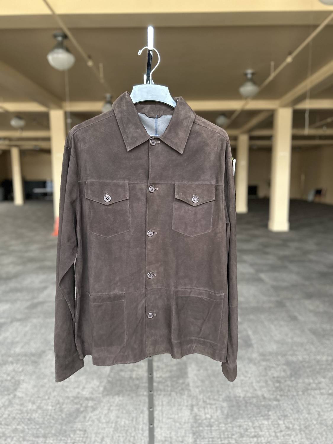 Max Davoli - Men's Unlined Suede Overshirt