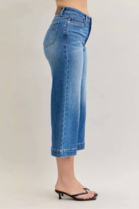 Judy Blue - Mid Rise Crop Wide Leg Jeans