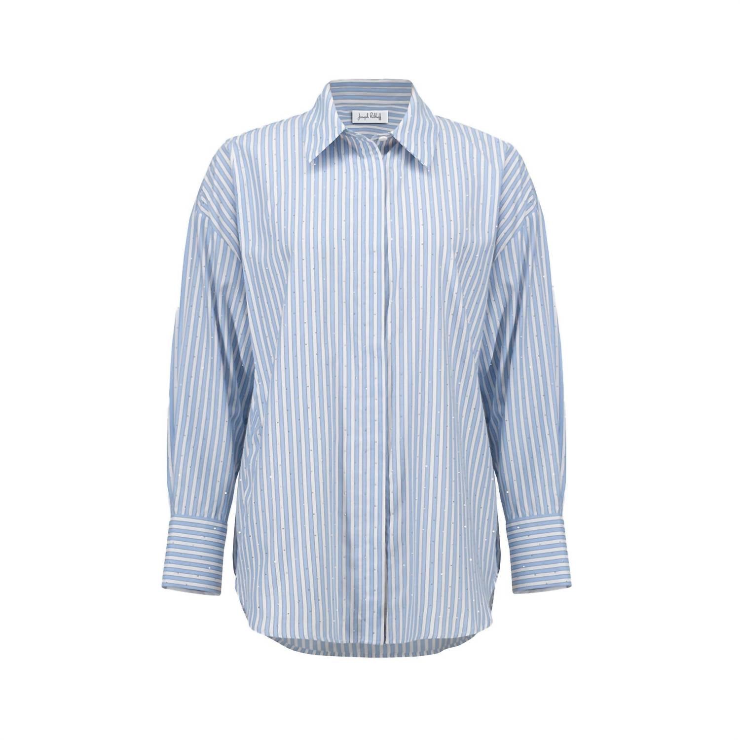 Joseph Ribkoff Women's Long Sleeve Button Down Blouse in blue vanilla - women's shirt - view 4