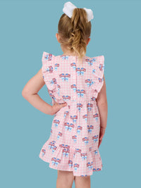 Rufflebutts - Girl's Patriotic Gingham Pinafore Dress