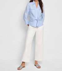 Nic + Zoe Isla Iconic Tie Front Shirt in powder blue - women's shirt - view 4