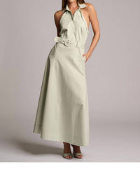 Hevron Eloise Dress in pistachio - women's dress - detail view