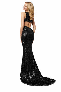Sherri Hill - Sequin Cutout Gown