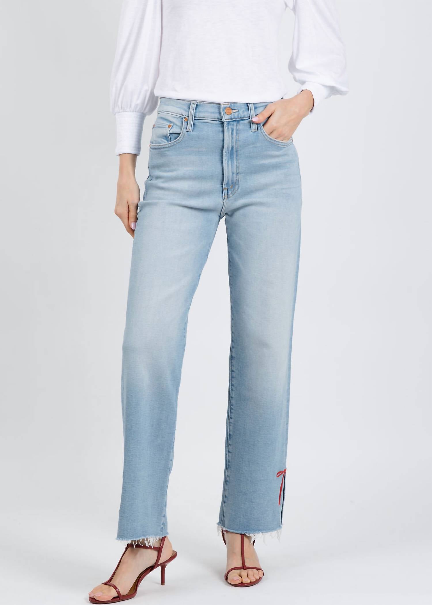 Mother - Rambler Zip Slice Hover Fray Jeans