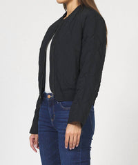 DEAR JOHN DENIM Maverick Quilted Bomber Jacket in black - women's jacket - alternate view