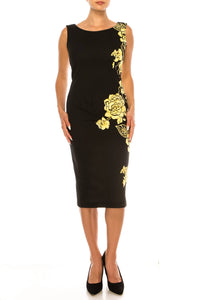 Maya Brooke - Floral Print Ruffled Jacket Dress 2-Piece Set