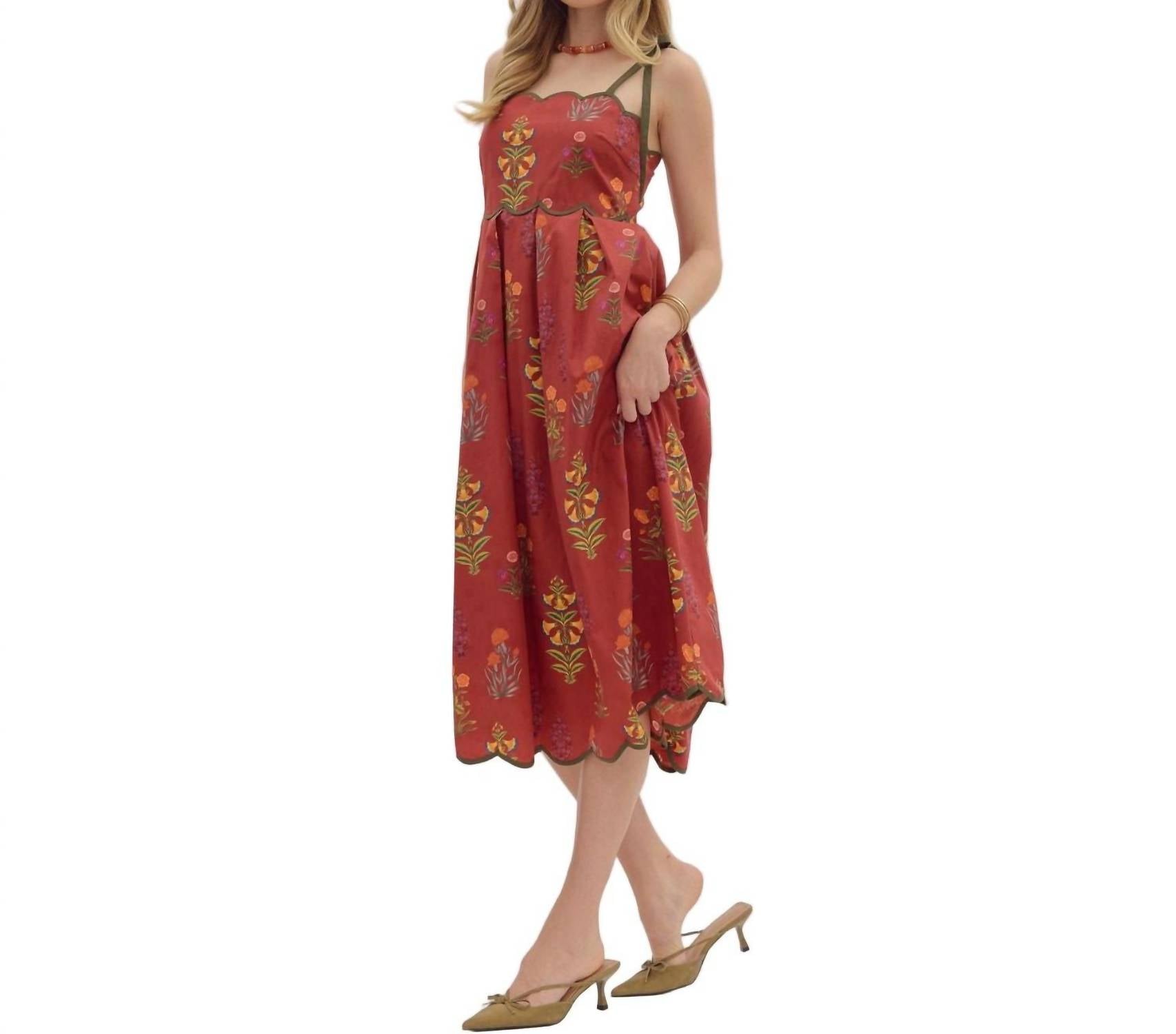 entro Dark Floral Weekend Dress in wine - women's dress - detail view