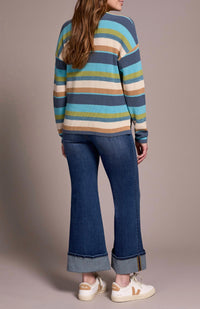 TRIBAL U-neck Sweater in wasabi - women's sweater - detail view