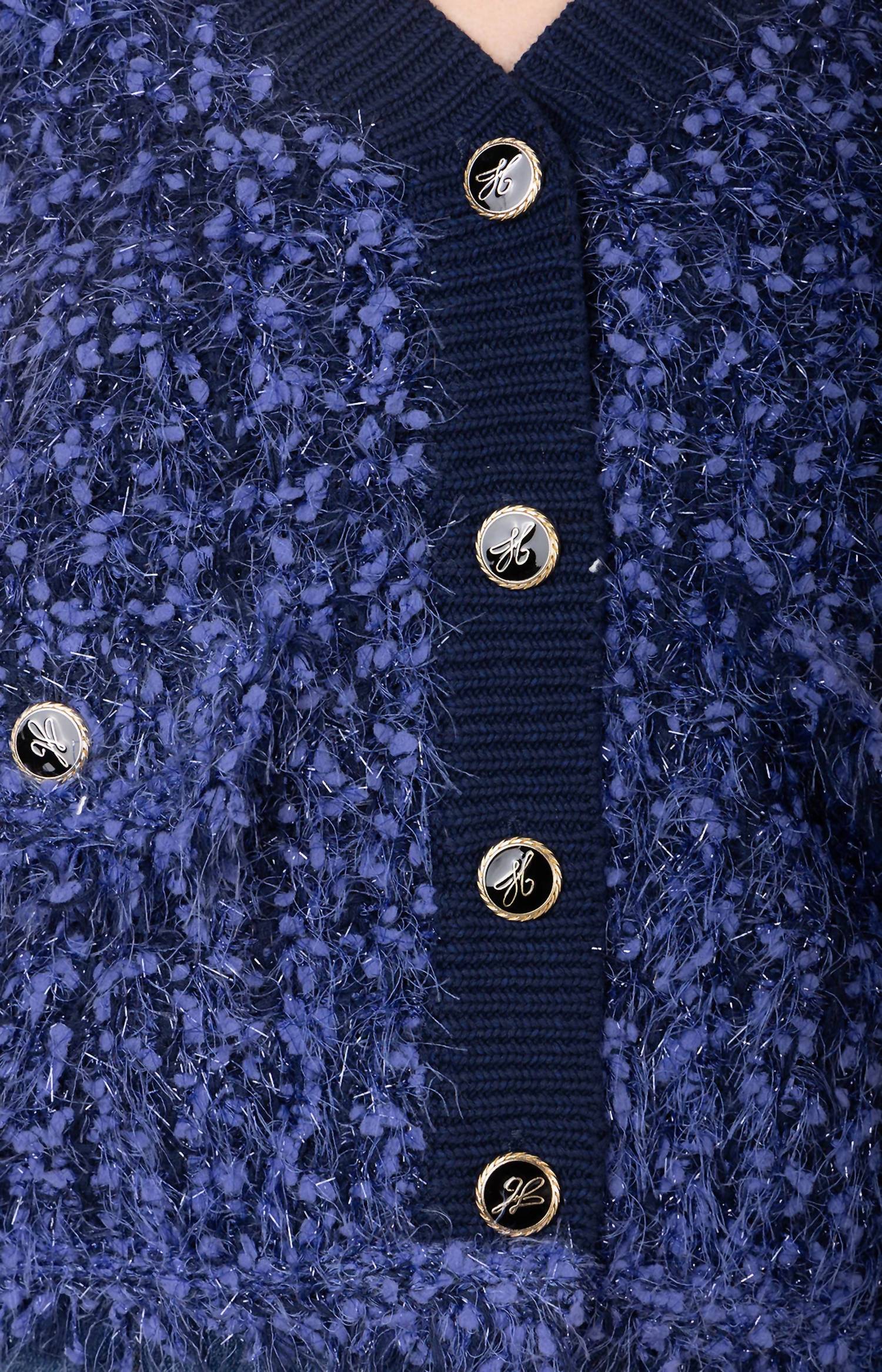 HALE BOB Madalyn Boucle Cardigan in blue - women's cardigan - view 4