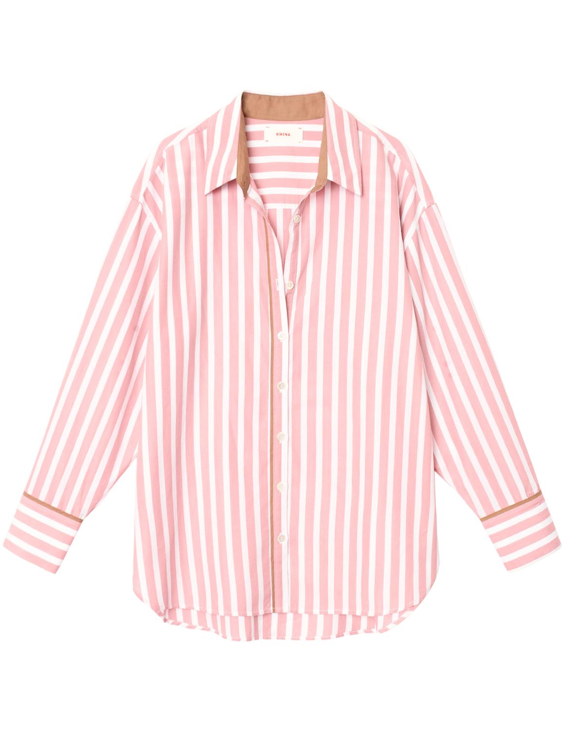 XIRENA Women's Gillian Shirt Top in rosebud stripe - women's long sleeve top
