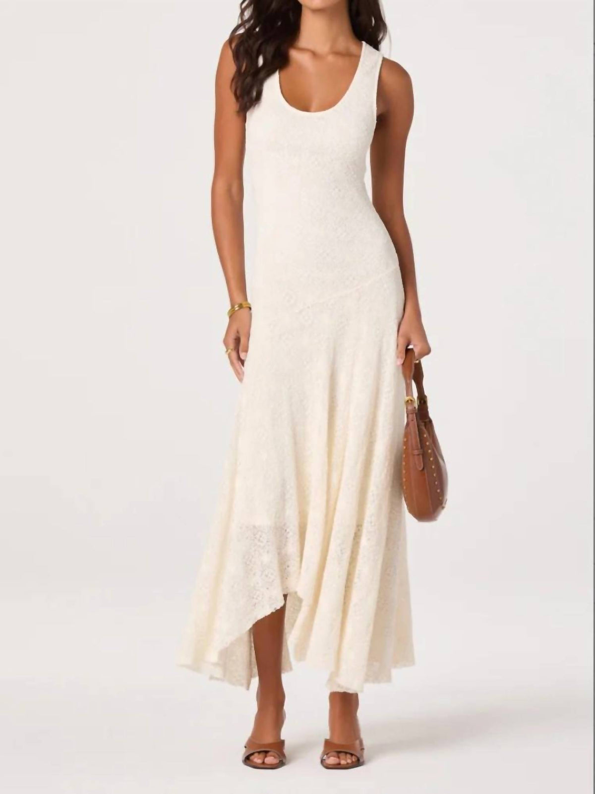 Astr - Freida Lace Asymmetrical Hem Dress