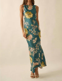 Promesa - Claudia Floral Satin Cowl Back Maxi Dress