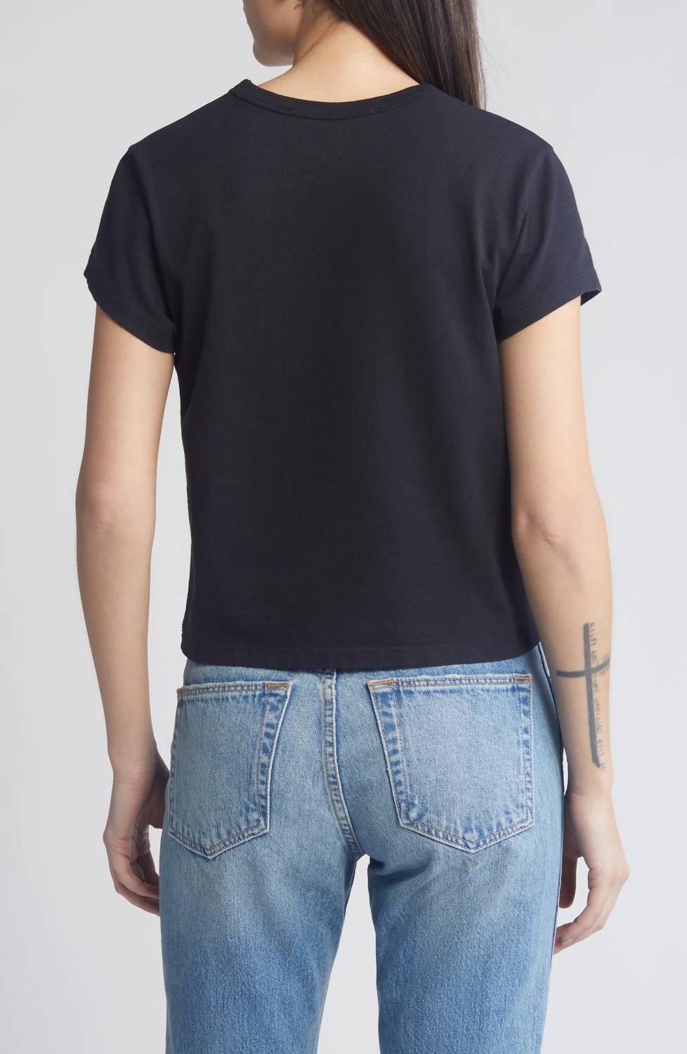 SLVRLAKE Easy Cotton Tee in raven - women's t-shirt - detail view
