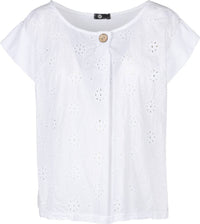 M Made In Italy - Ladies Eyelet Cap Sleeve Top