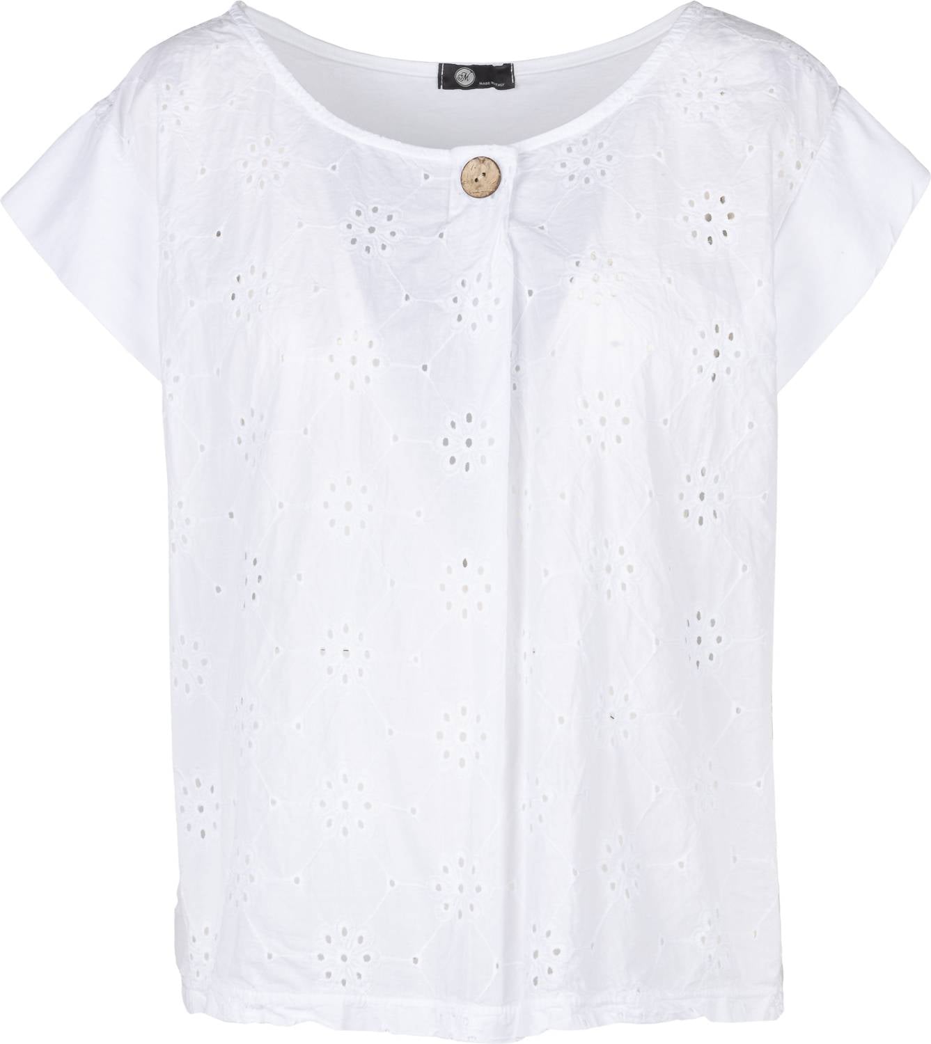M Made In Italy - Ladies Eyelet Cap Sleeve Top