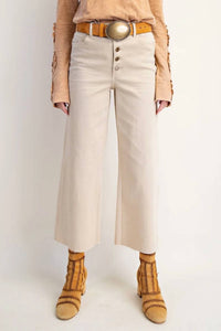 Easel - Button-front High-rise Twill Pants