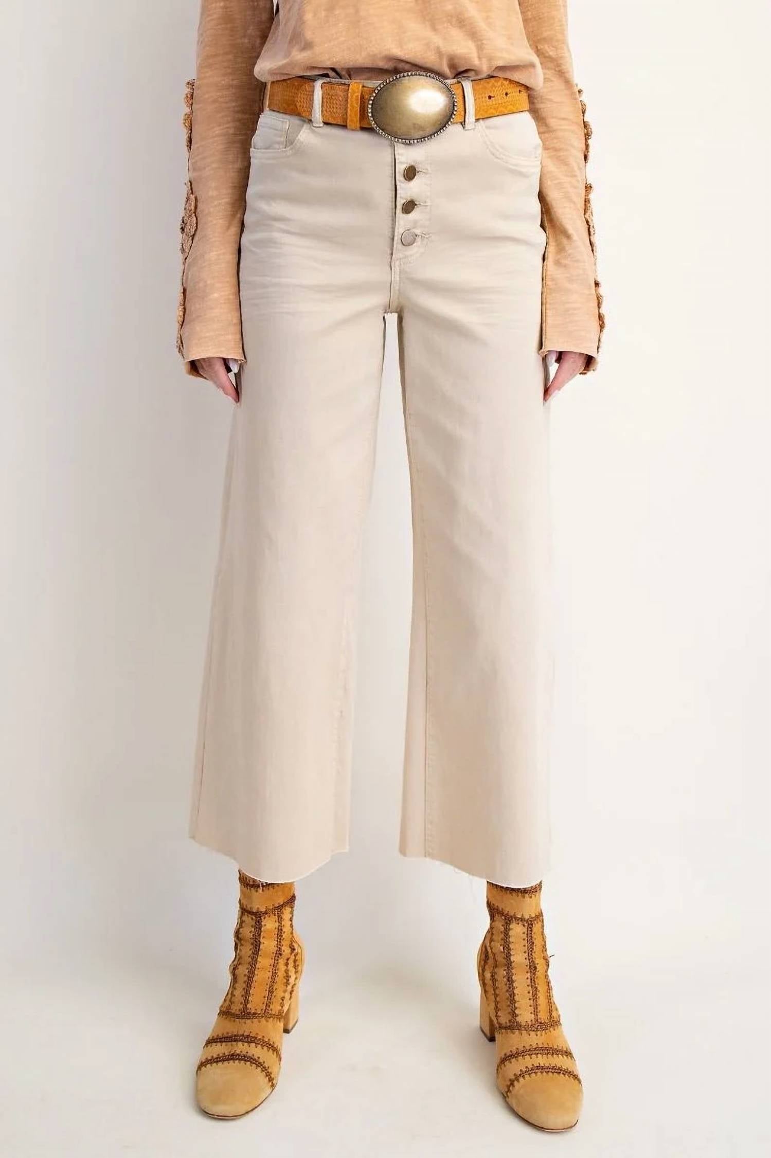 Easel - Button-front High-rise Twill Pants
