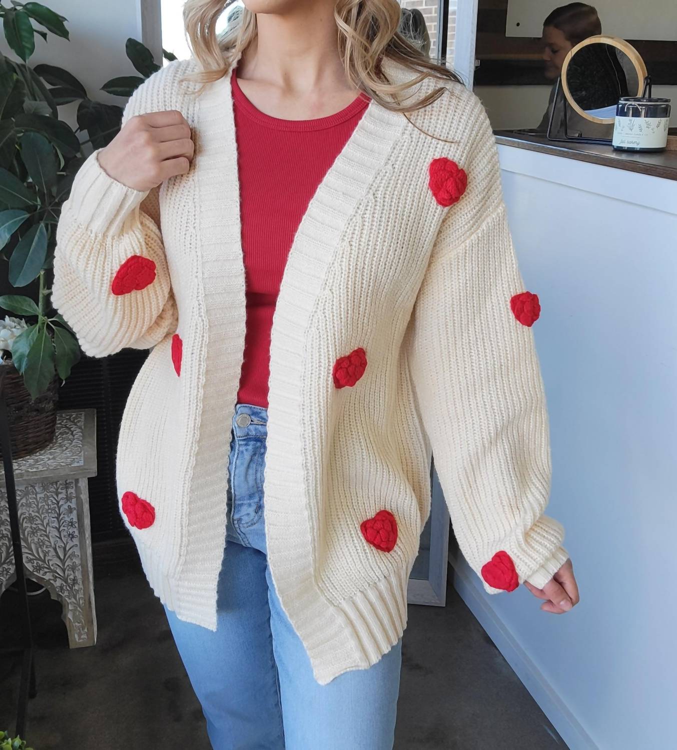 Sweet Generis Heart On My Sleeve Cardigan in multi - women's cardigan - view 6