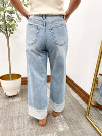 Jbd. - Toned Hem Seam Wide Leg Jeans