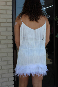 Rosa Clothing - Feather Fringe Bottom Dress