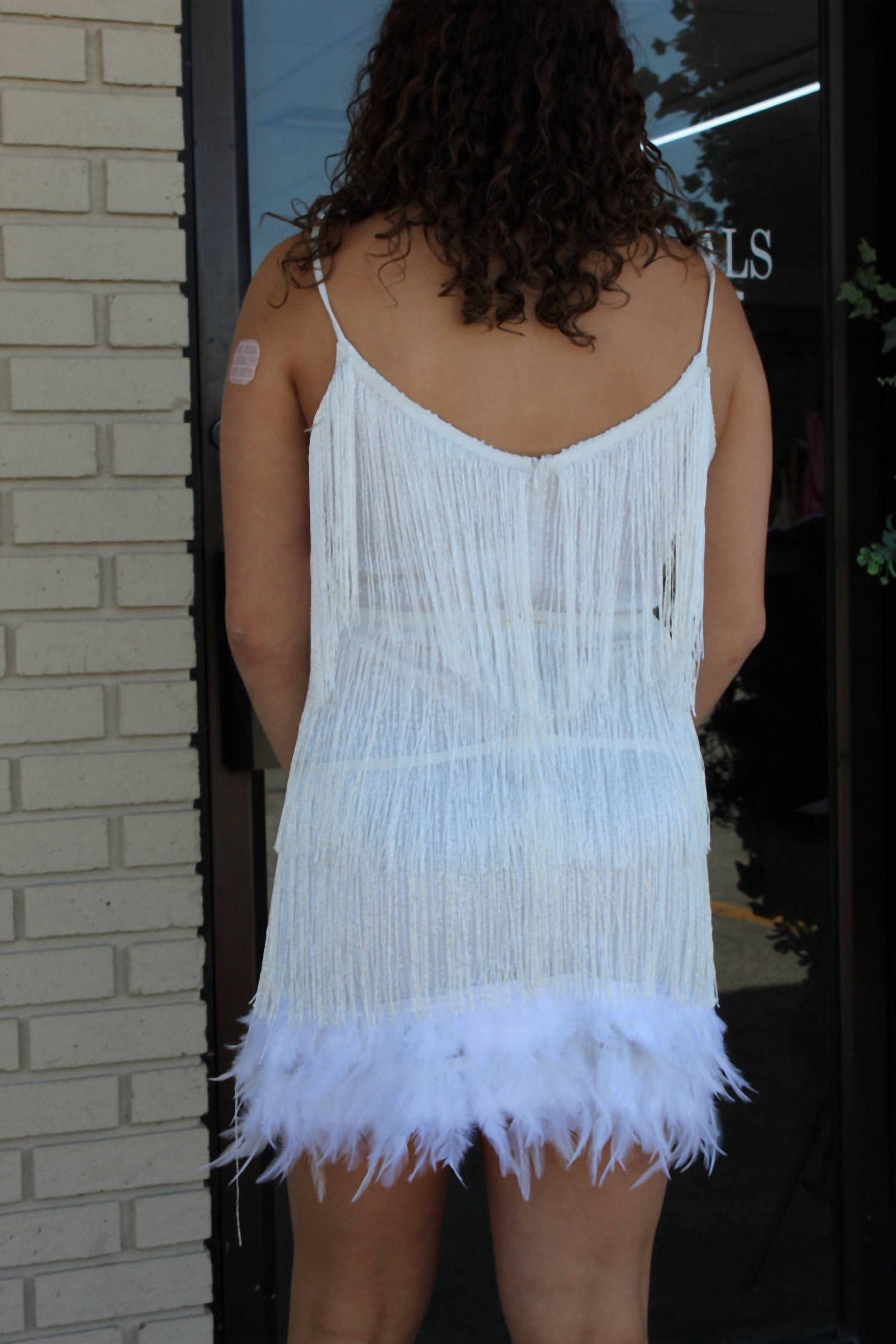 Rosa Clothing - Feather Fringe Bottom Dress