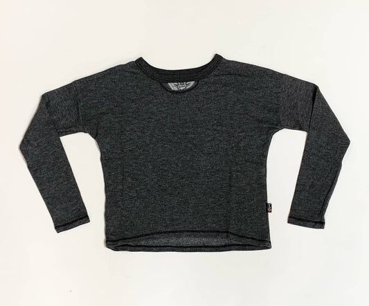 Kids Long Sleeve Crew with Keyhole Neckline