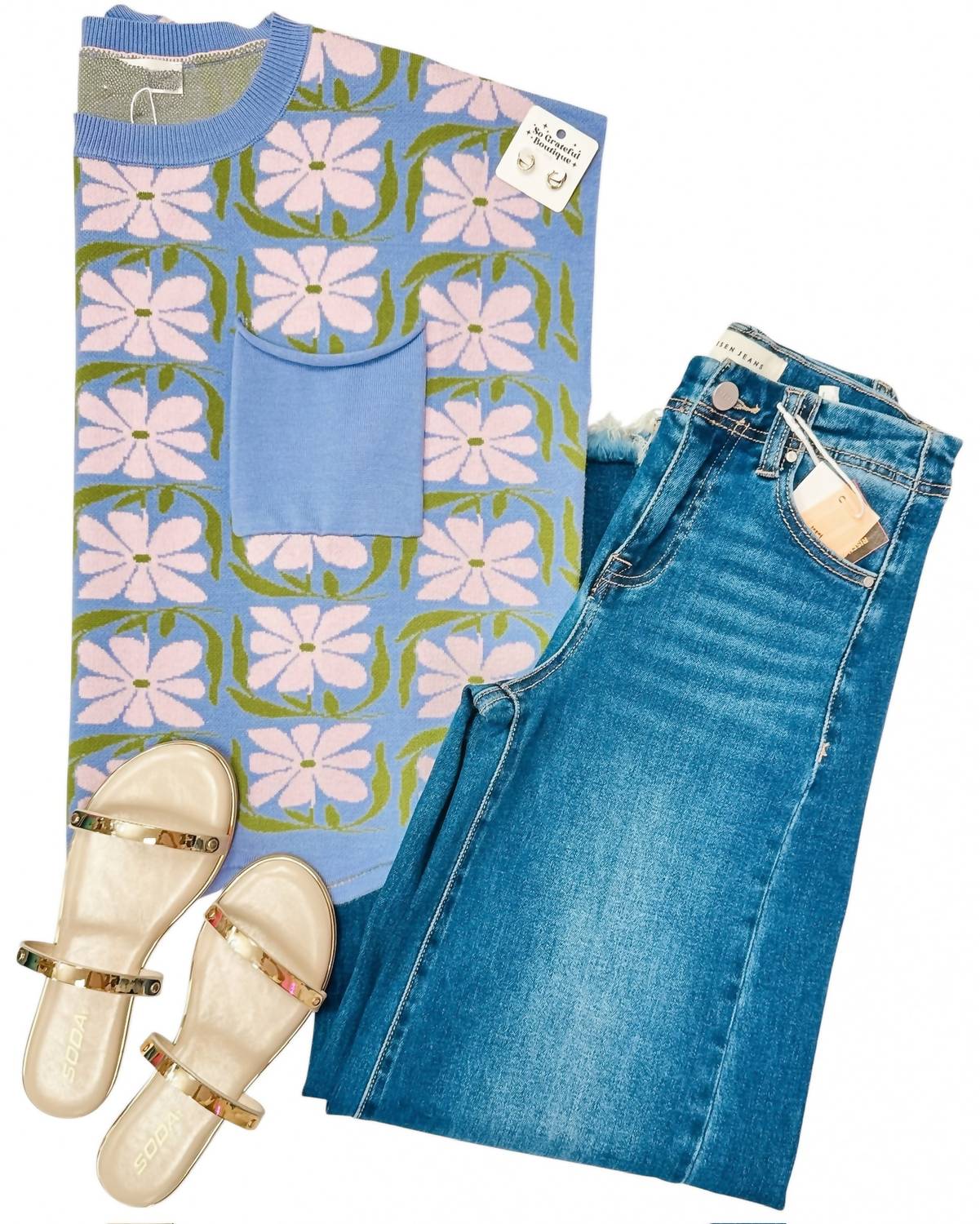 Entro - Floral Sweater Top
