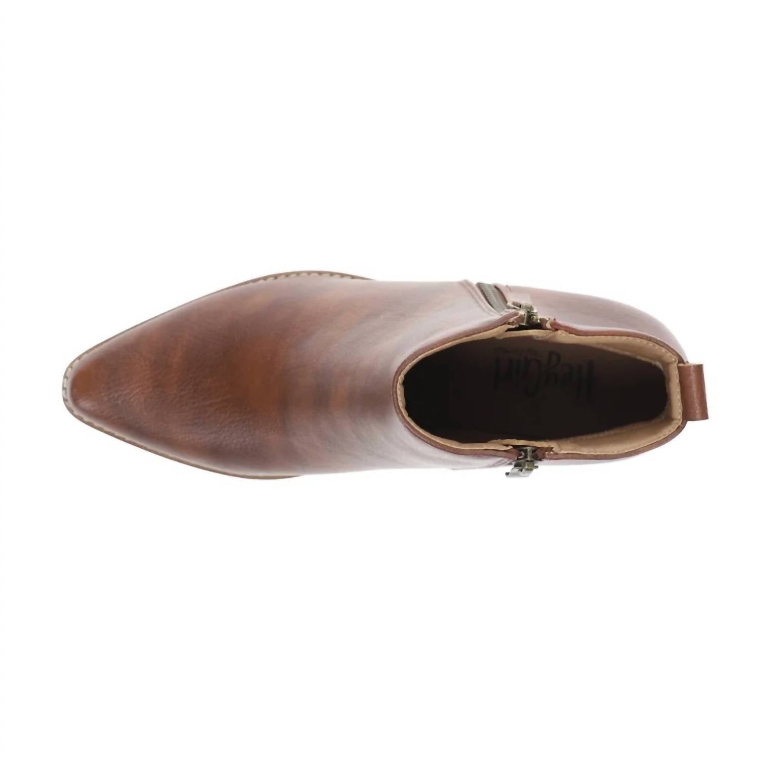 Corkys Footwear Women's Toil N Trouble Bootie in cognac - women's shoe - alternate view
