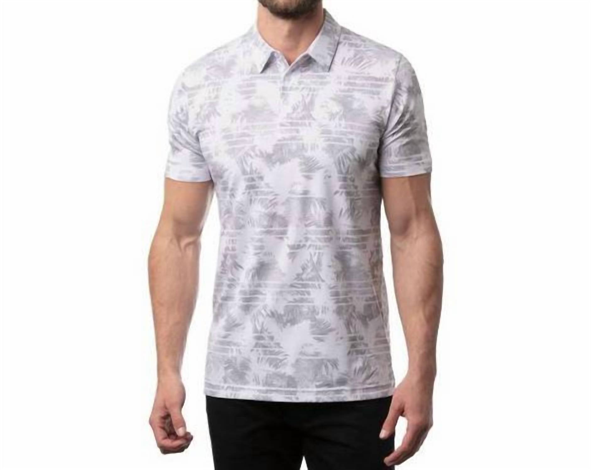 TravisMathew Seaside Blue Polo Shirt in white - men's shirt