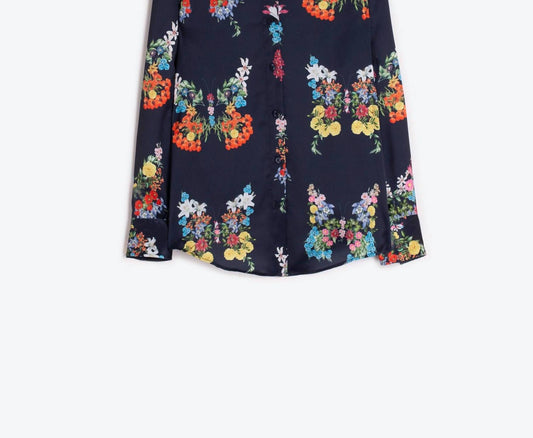 Vilagallo - Women's Floral Long Sleeve Blouse