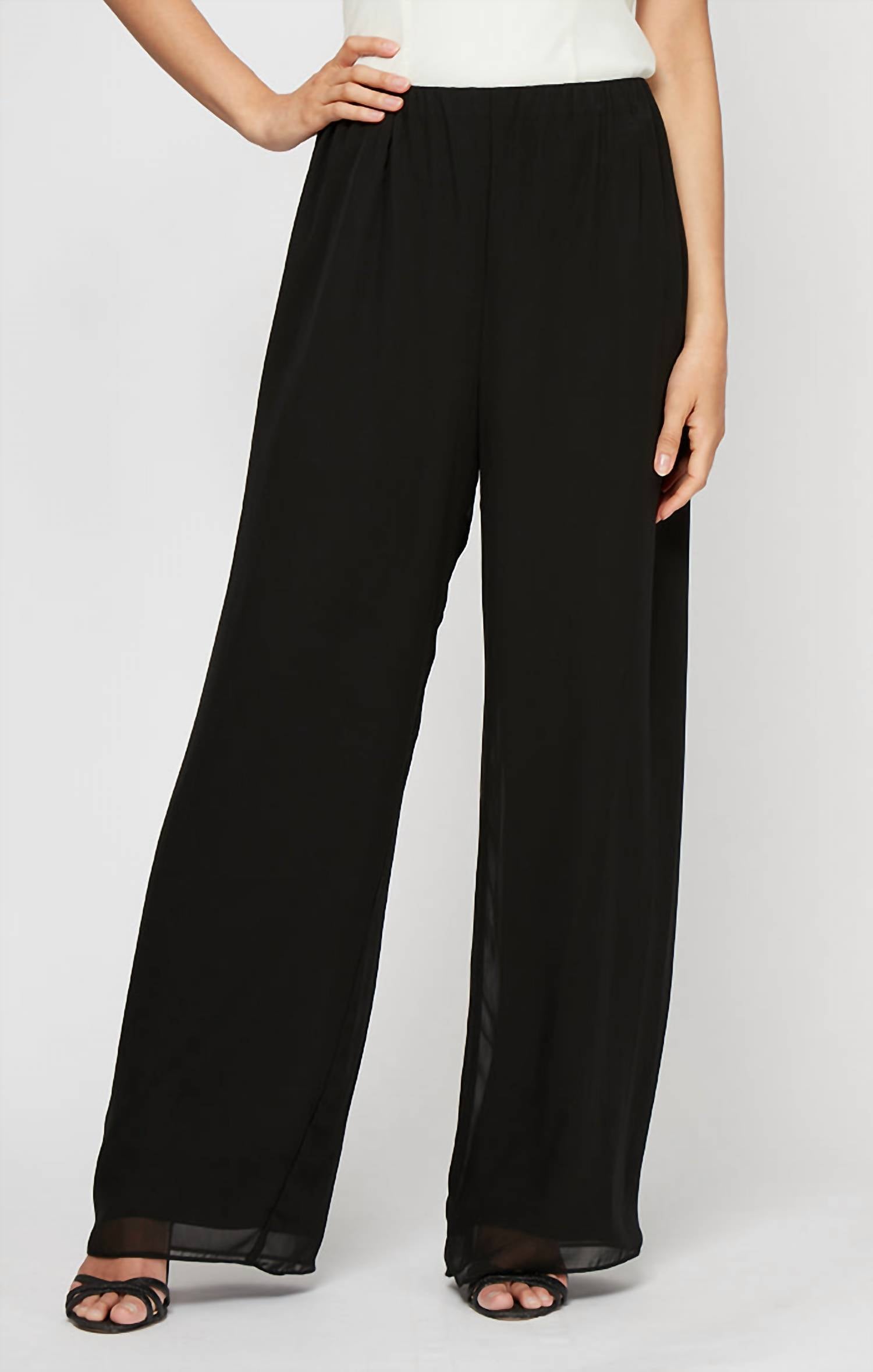 Alex Evenings - Straight Leg Chiffon Pants