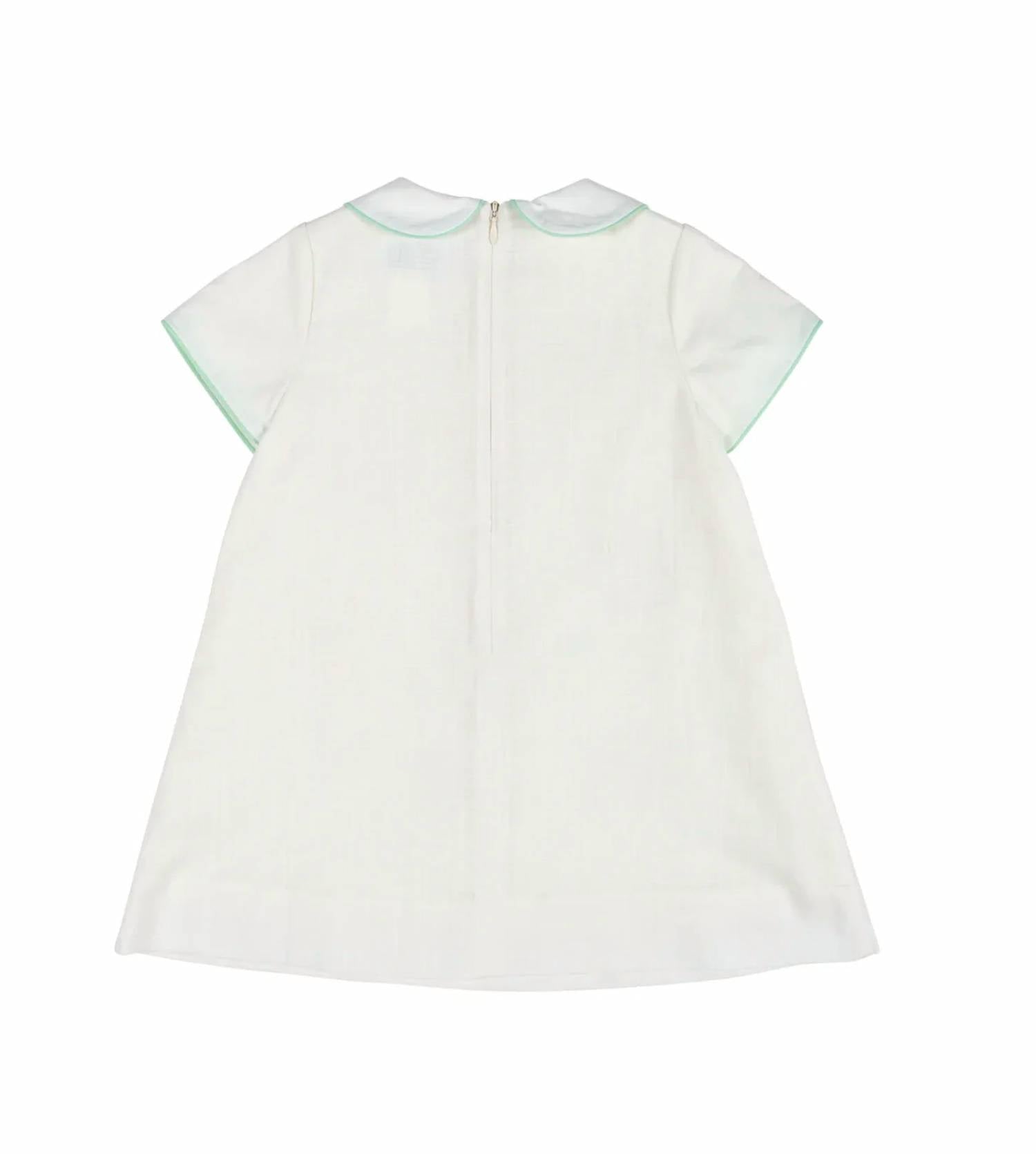 Florence Eiseman - Embroidered Flowers Linen Look Dress