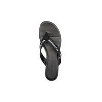 Balenciaga - Women's Leather Logo Printed Flip Flops