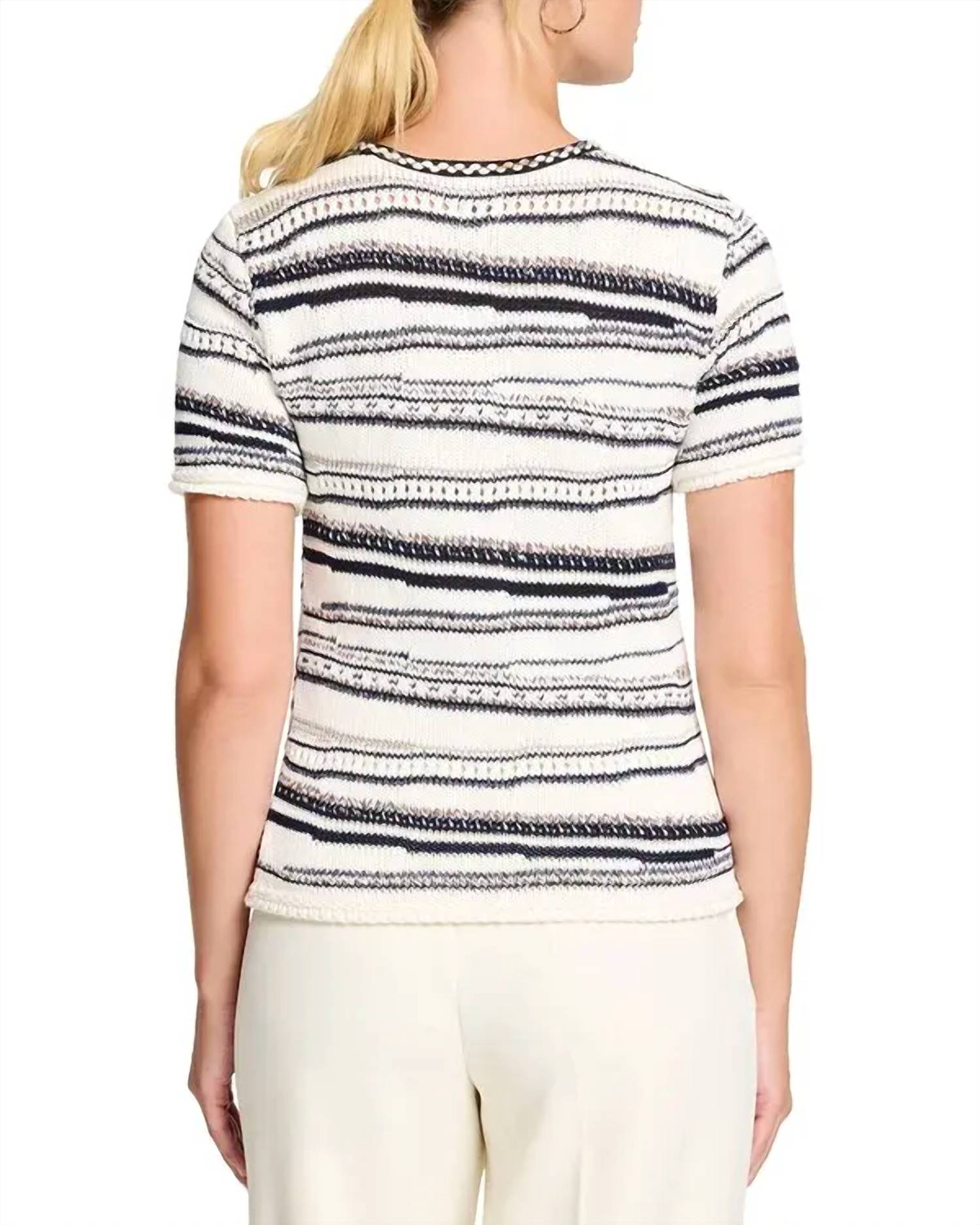 Nzt By Nic+Zoe - Shoreline Mixed Knit Tee