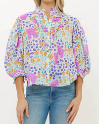 Oliphant - Ruffle Front Button Blouse