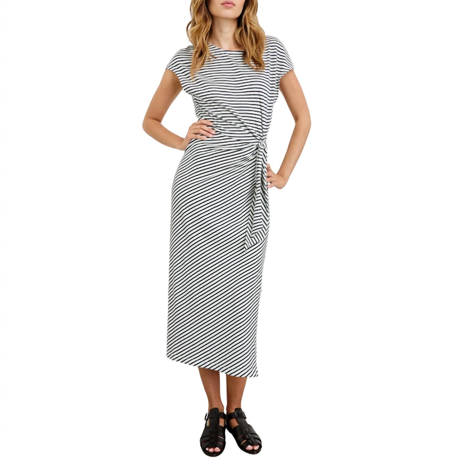 Rails Women's Selah Dress in ivory navy micro stripe - women's dress