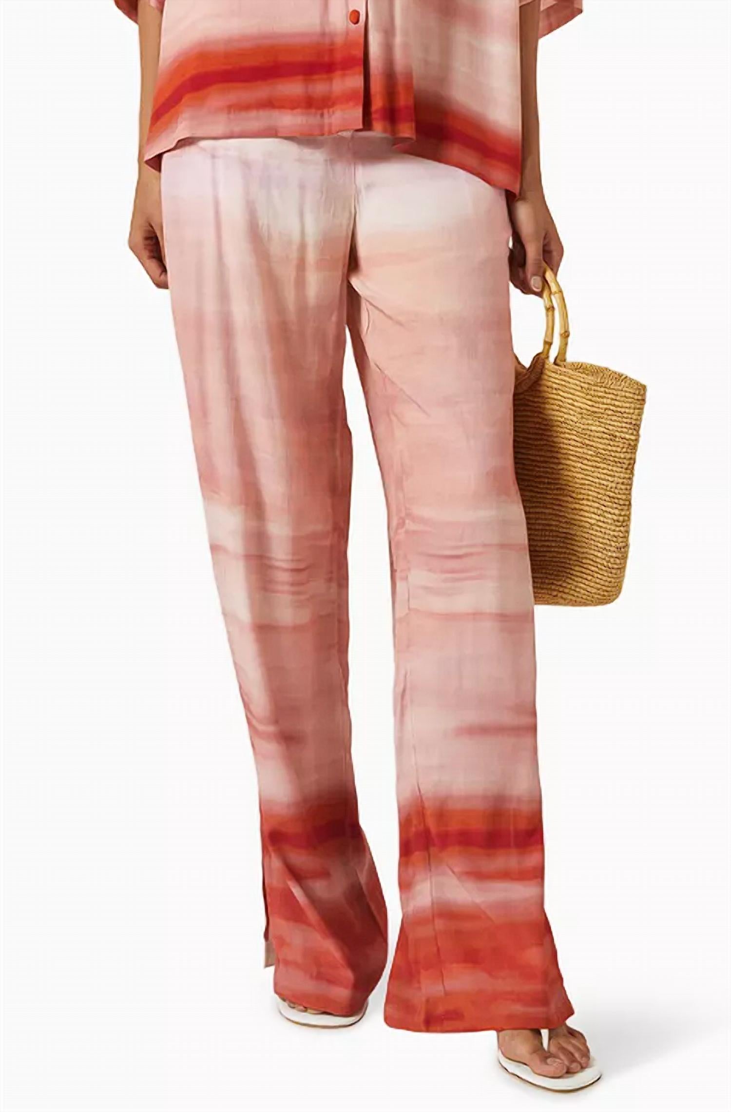 HEMANT & NANDITA Printed Straight Leg Pants in multi - women's pants - alternate view