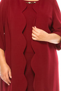 Maya Brooke - 3/4 Sleeve 2 Piece Jacket Dress - Plus