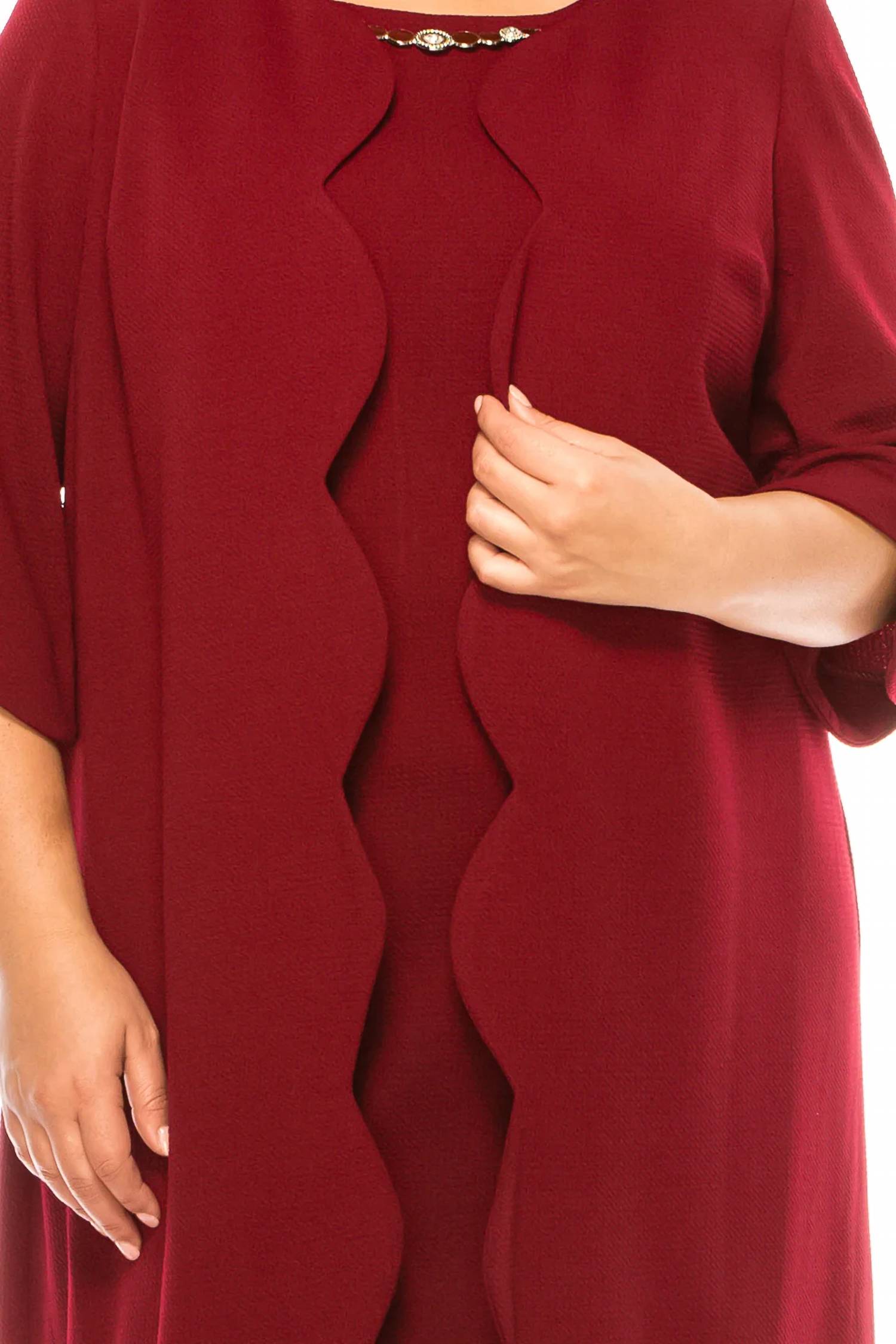Maya Brooke - 3/4 Sleeve 2 Piece Jacket Dress - Plus