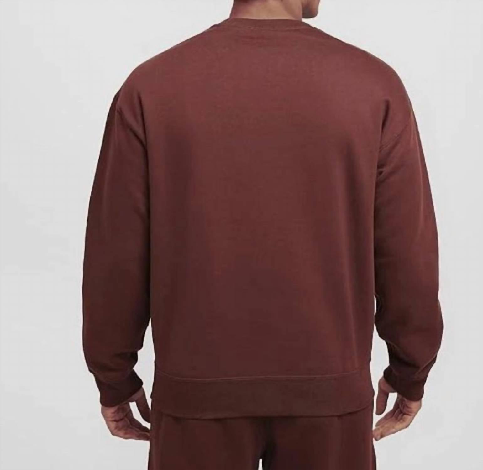 NIKE Solo Swoosh Fleece Crew Sweatshirt in burgundy crush burgundy crush white - men's shirt - detail view