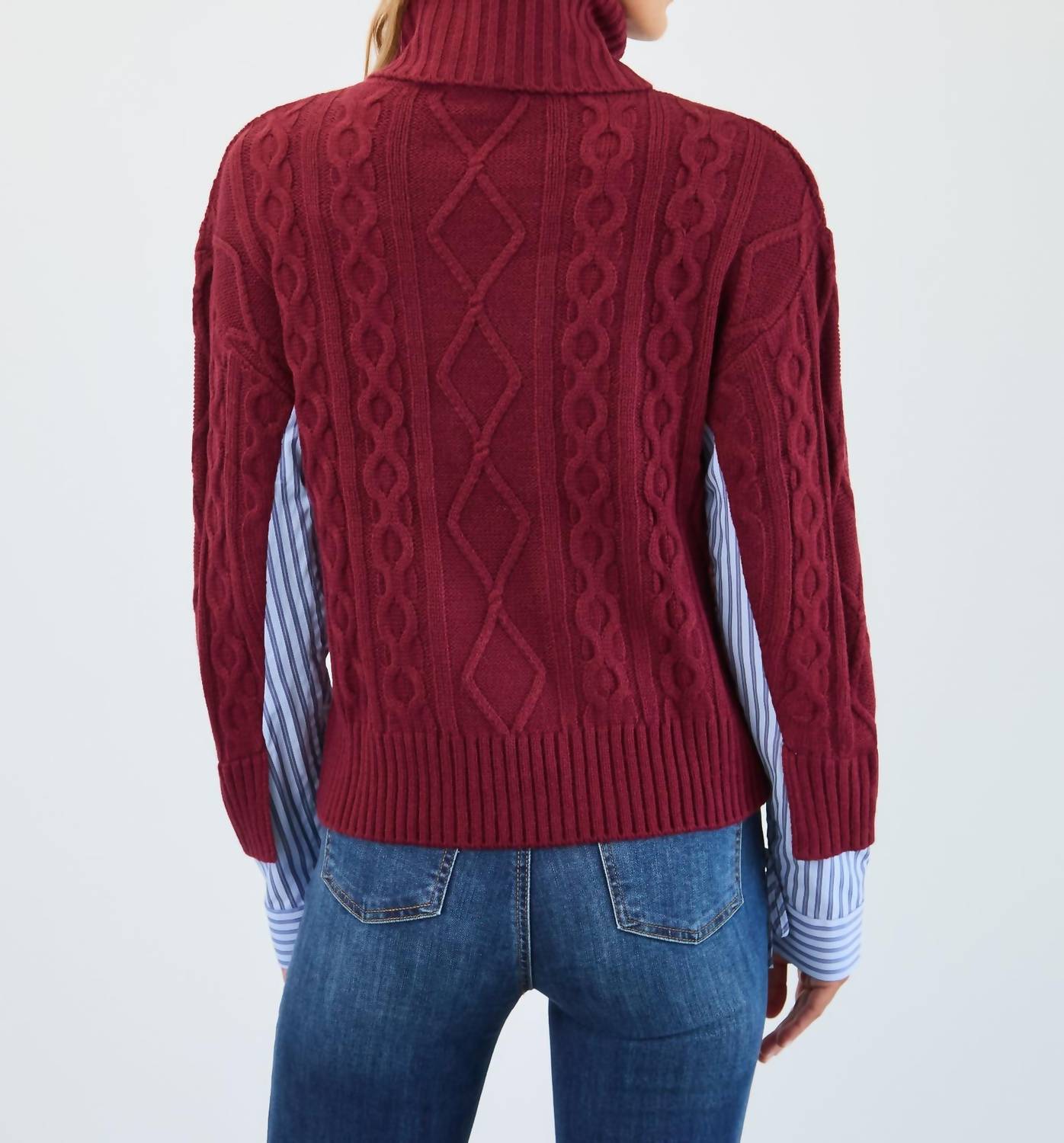 Fdj - Mixed Material Cable Sweater