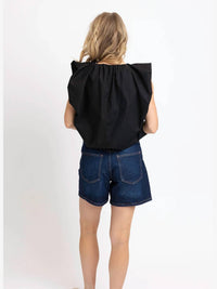 Karlie - Poplin V-neck Bubble Top