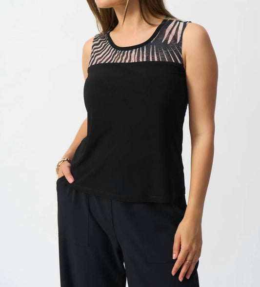 Joseph Ribkoff - Tropical Print Cami & Cover-up Quarter Sleeves Two-piece Set Jacket