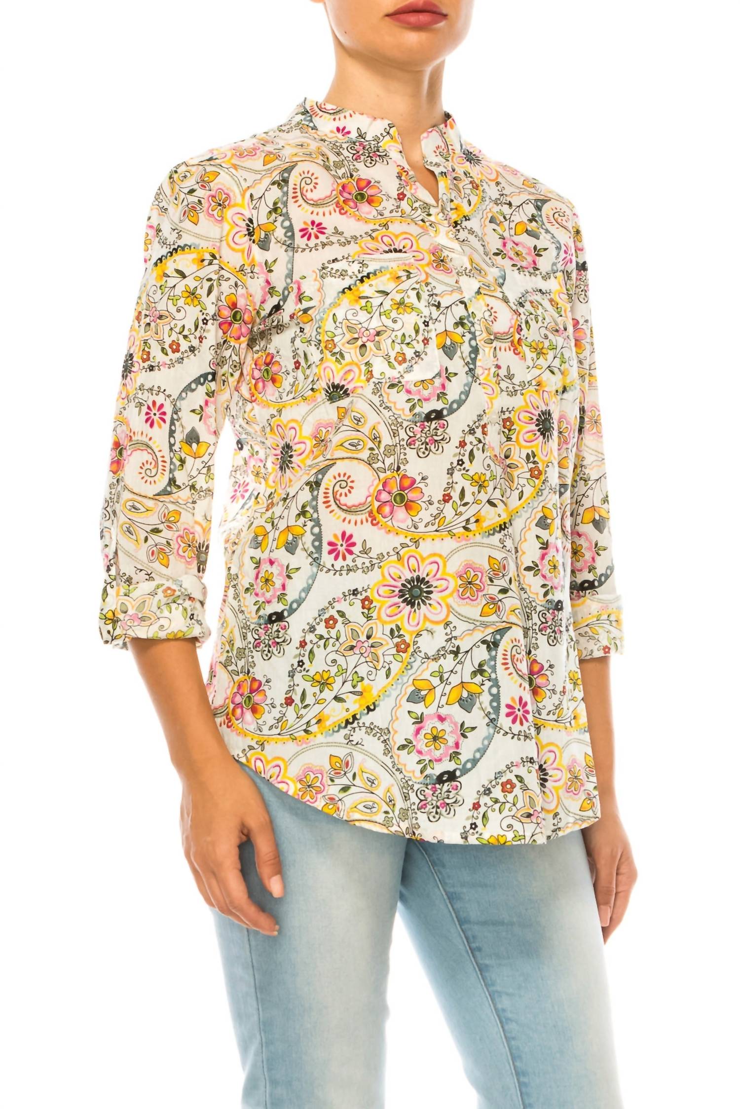 Magazine Clothing - Floral Paisley Tunic Top