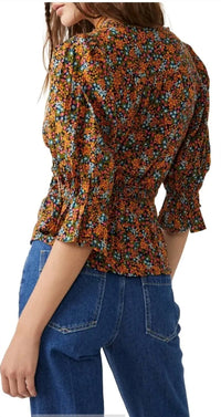Free People - I Found You Floral Print Button Front Blouse