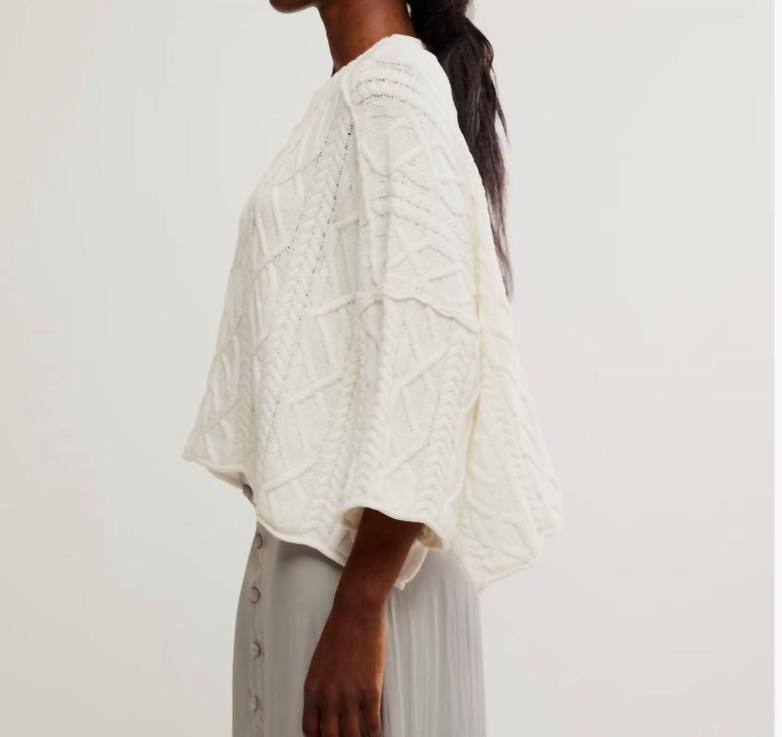 Free People - Washed Ashore Oversized Cotton Crewneck Sweater