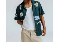 Wax London - Men's Flower Applique Didcot Short Sleeve Shirt